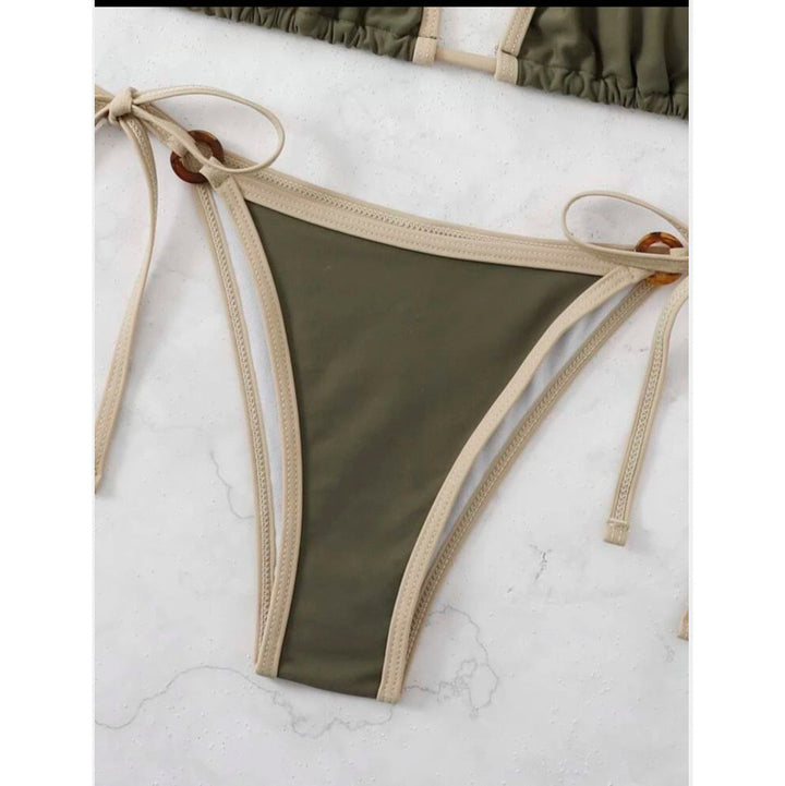 Damen Triangel-Bikini mit verstellbaren Bändern und eleganten Akzenten Drune