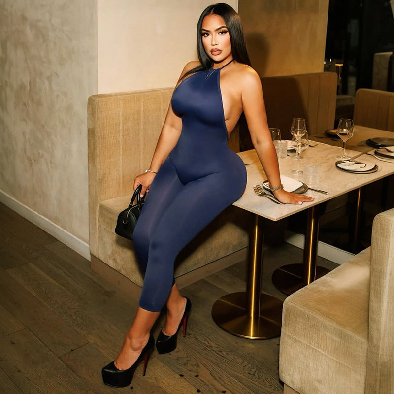 Damen Eleganter und figurbetonter Jumpsuit mit hohem Kragen und zurückhaltendem Design Drune