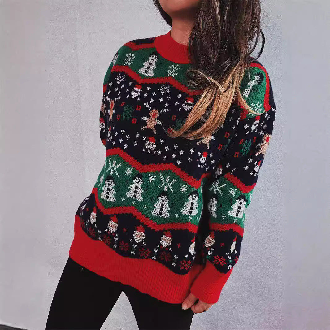 Damen Weihnachts-Pullover mit festlichem Design und verspielten Motiven Drune