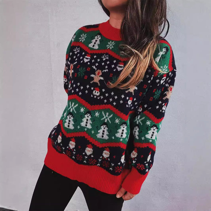 Damen Weihnachts-Pullover mit festlichem Design und verspielten Motiven Drune