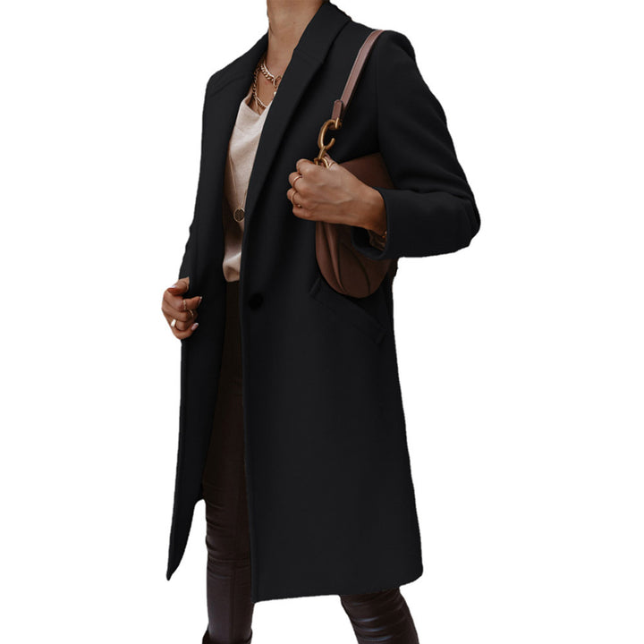 Damen eleganter Longblazer mit schmalem Schnitt und praktischen Taschen Drune