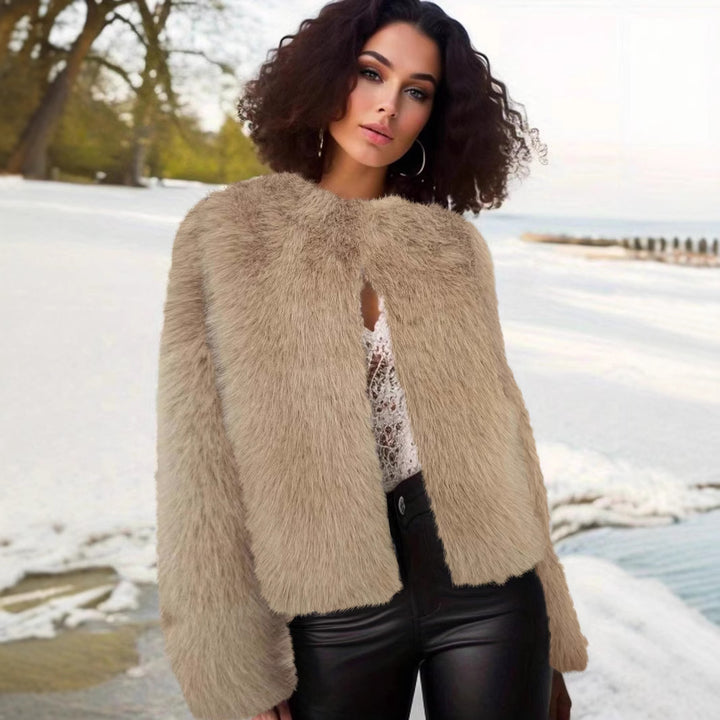 Damen kuschelige Kurzjacke mit lockerer Passform und elegantem Design Drune
