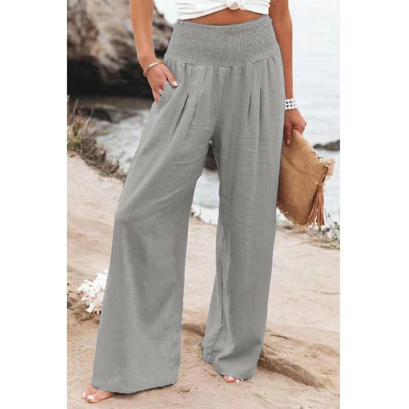 Damen Leichte und weite Sommerhose mit elastischem Bund Drune