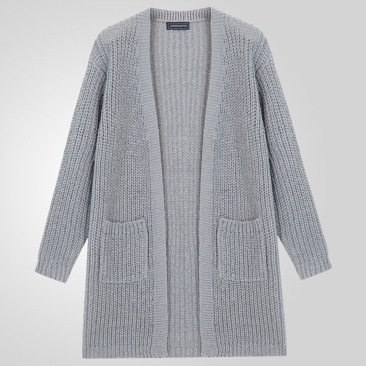 Herren Großer Strickcardigan mit tiefem Schnitt und strukturiertem Design Drune