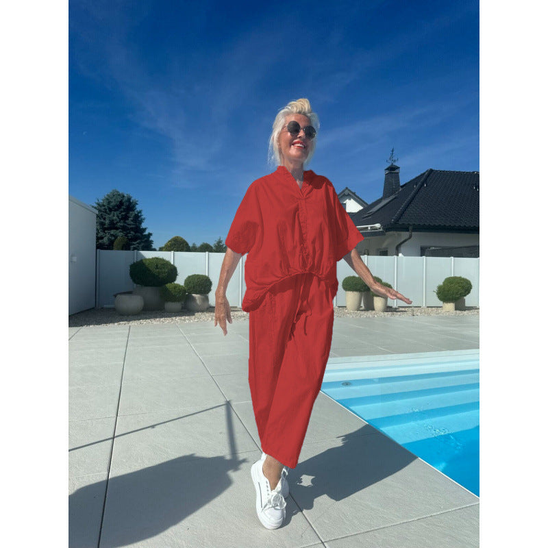 Damen komfortabler Jumpsuit mit elastischem Bund Drune