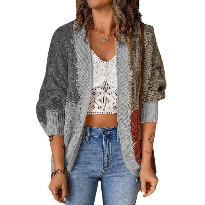 Damen Lässige Strickjacke mit asymmetrischem Muster Drune