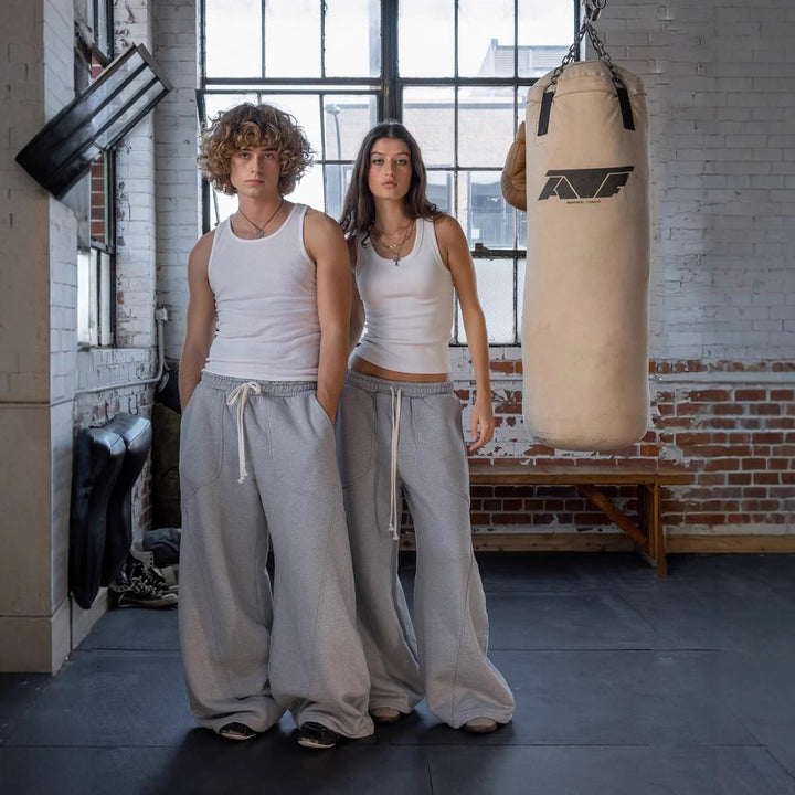 Herren Hohe Taille Entspannte Passform Jogginghose Drune