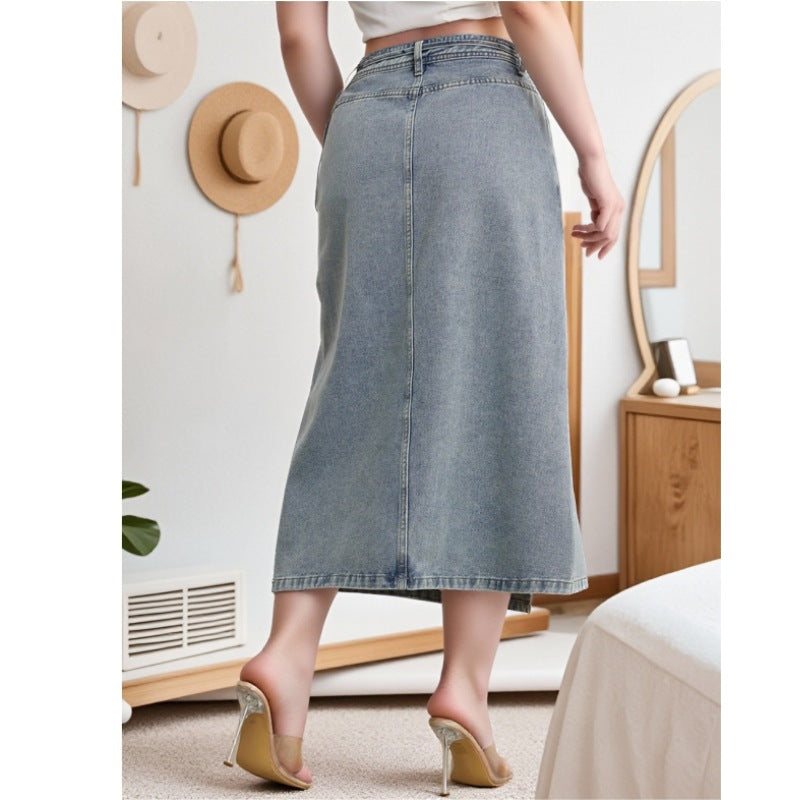 Damen Maxirock mit zeitlosem Wickeldesign und Gürteldetail Drune