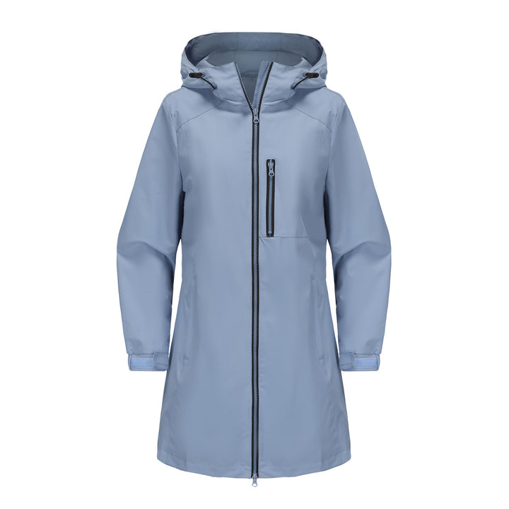 Damen modische Regenjacke mit Kapuze und praktischen Taschen Drune