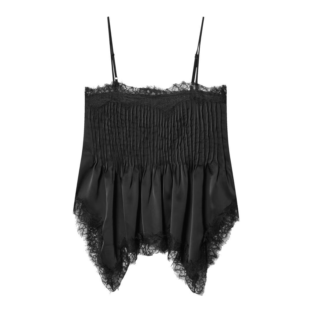 Damen Spitzen-Camisole mit elastischem Detail und fließendem Schnitt Drune
