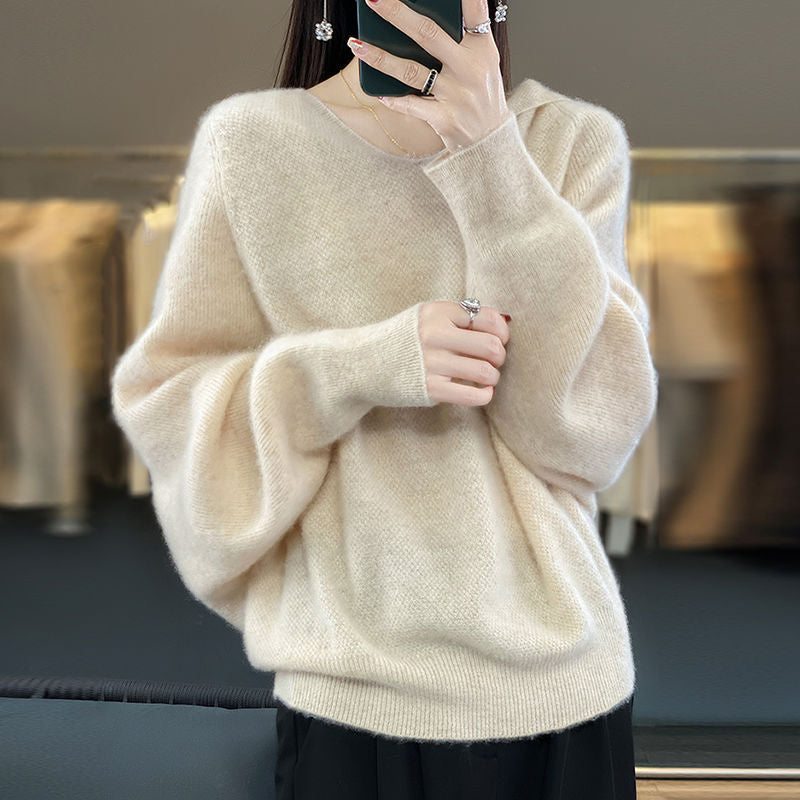 Damen V-Ausschnitt Pullover aus weichem Material Drune