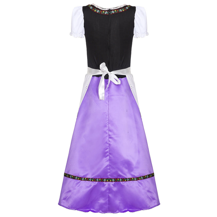Damen nan traditionelles Dirndlkleid mit bestickter Schürze und Schnürmieder Drune