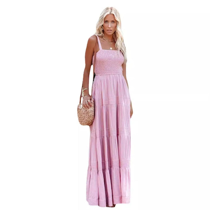 Damen Maxikleid mit leichtem Rüschenstil und elastischem Bustier Drune