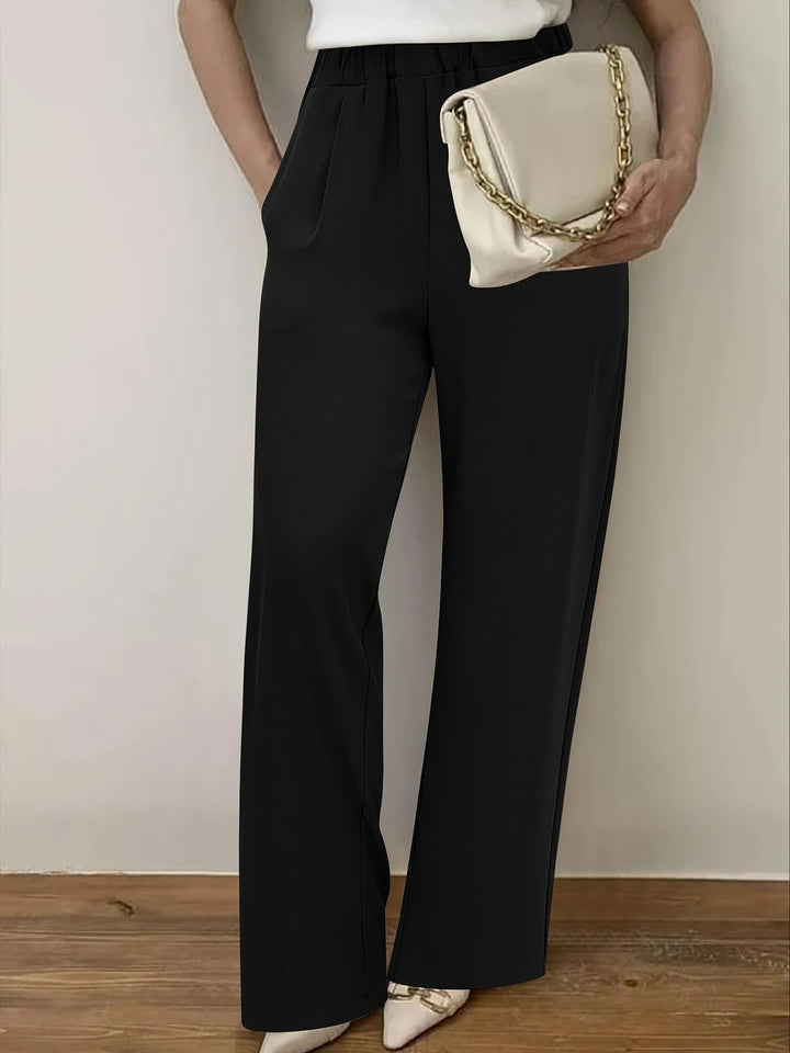 Damen Elegante weite Bundfaltenhose Drune