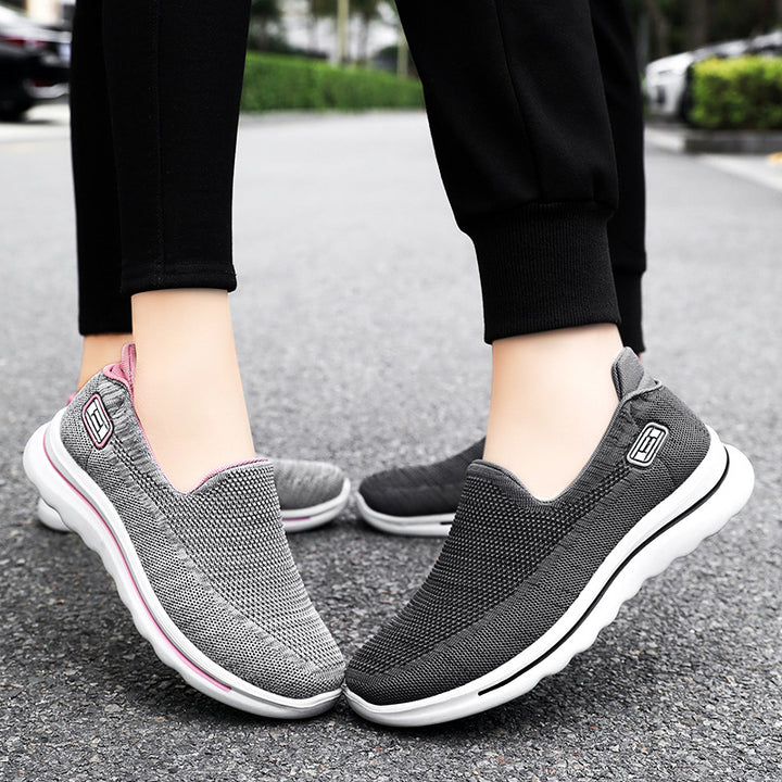 Damen nan Strick-Slip-On Komfortsneaker mit herausnehmbarem Memory-Fußbett und stoßdämpfender EVA-Zwischensohle Drune