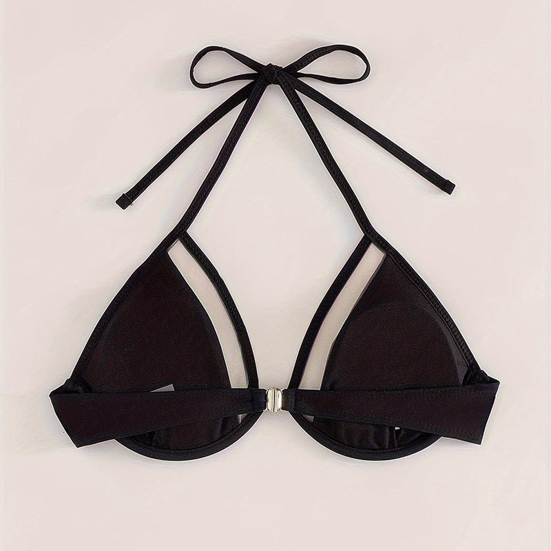 Damen Triangel-Bikini mit transparenten Einsätzen Drune