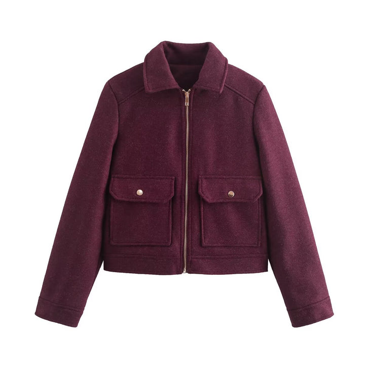 Damen stylische Bomberjacke mit praktischen aufgesetzten Taschen Drune