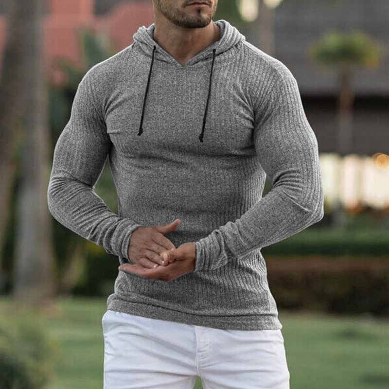 Herren Hoodie mit Rippstruktur und weitem Schnitt Drune