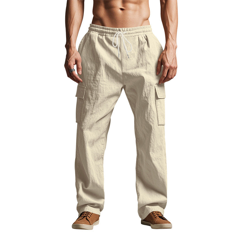 Herren lockere Cargohose mit elastischem Bund und praktischen Seitentaschen Drune