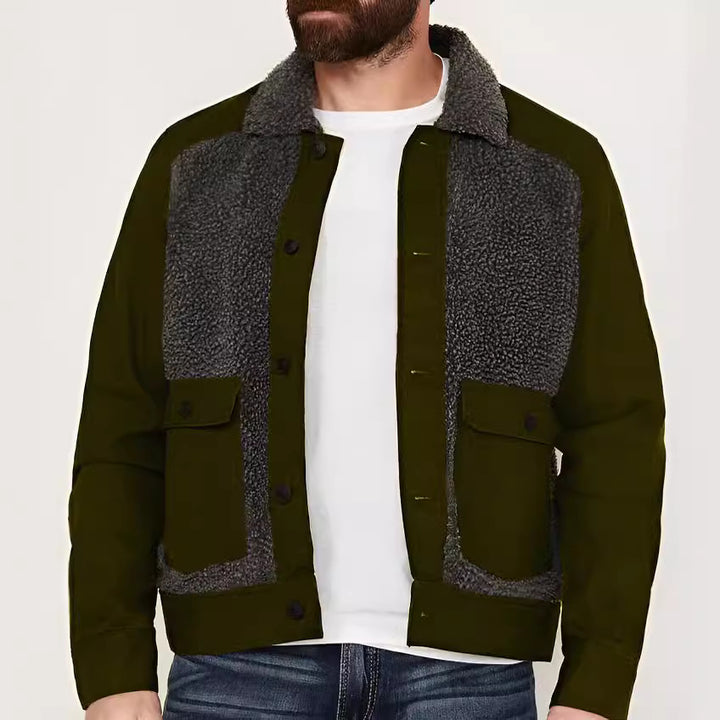 Herren lässige Jacke mit kontrastierendem Fleece-Einsatz Drune