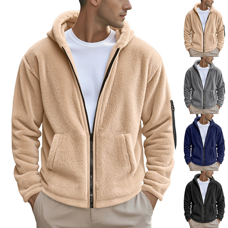 Herren Fleecejacke mit Kapuze und praktischen Taschen Drune