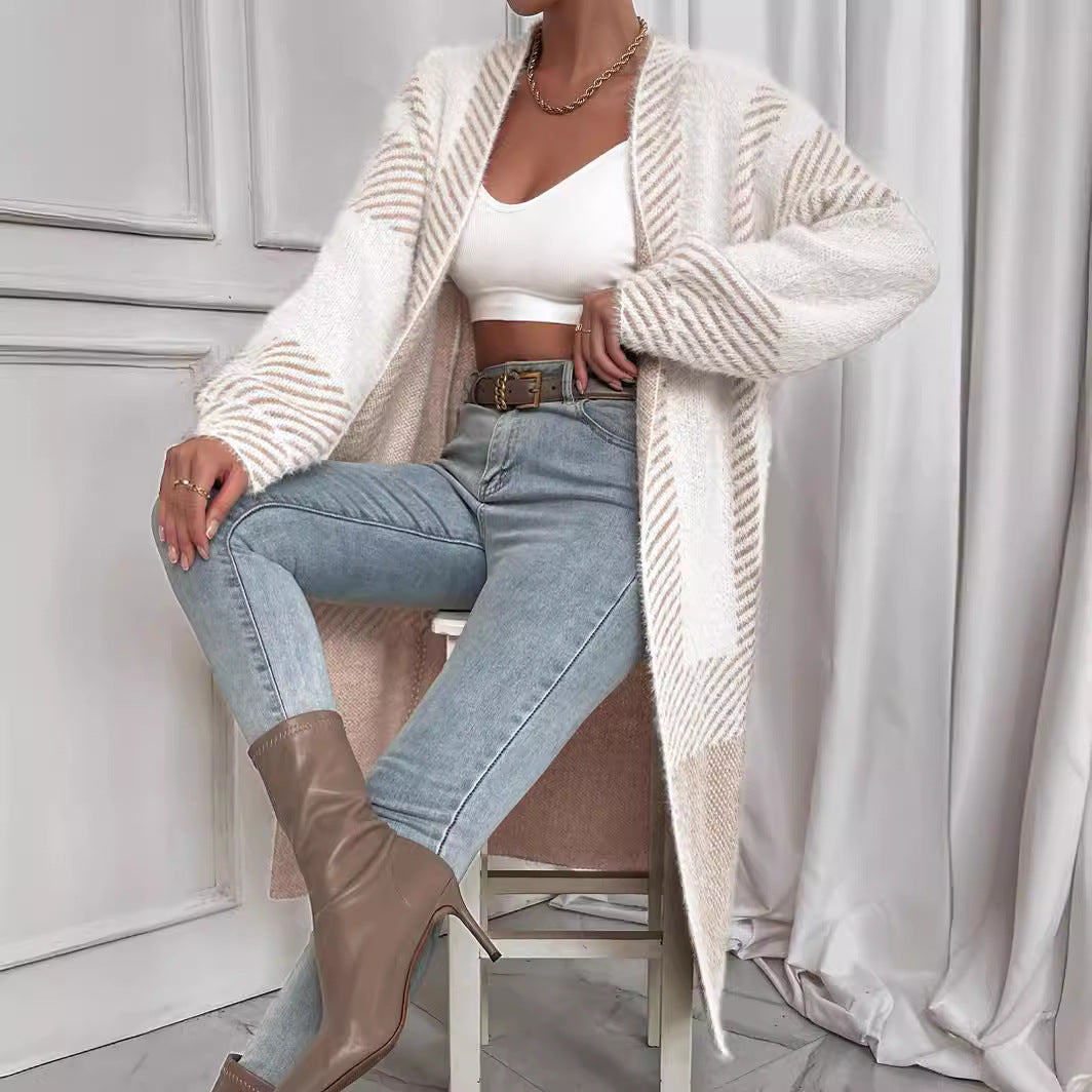 Damen Strickjacke mit geometrischem Muster Drune