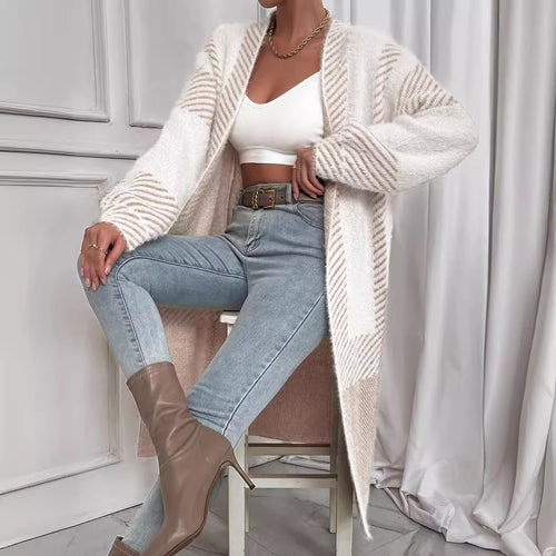 Damen Strickjacke mit geometrischem Muster Drune
