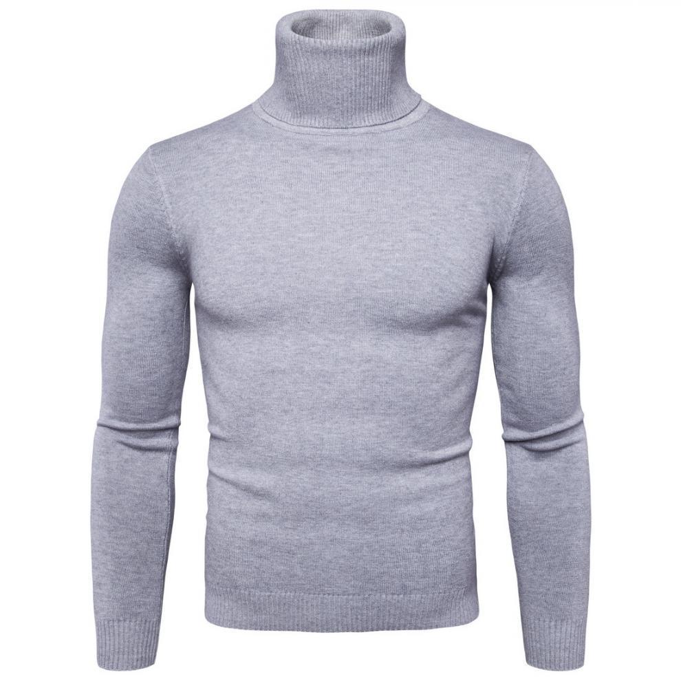 Herren nan schmal geschnittener Rollkragenpullover aus Merino-Baumwollmix mit hohem Kragen Drune