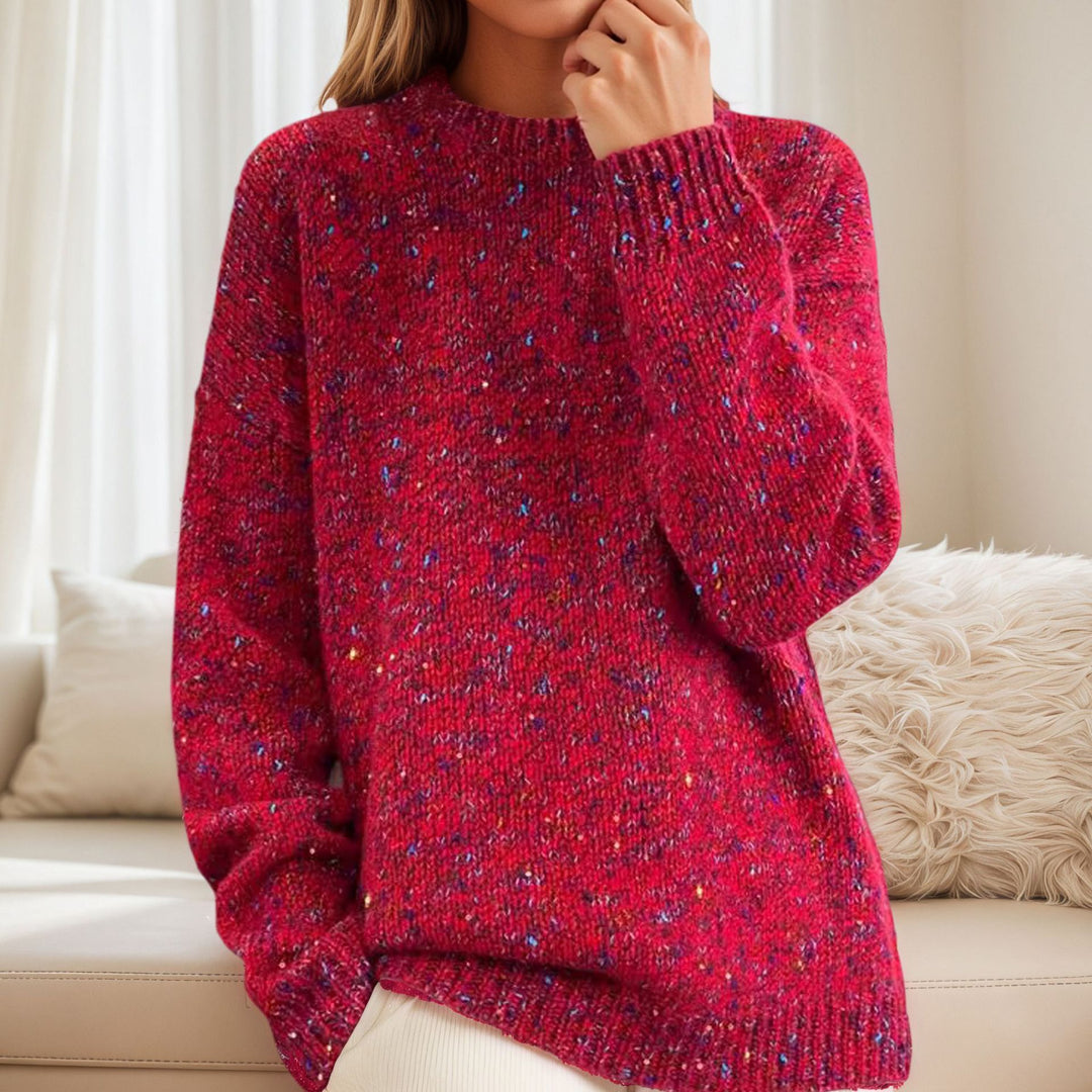 Damen Kuscheliger Strickpullover mit funkelnden Akzenten und lässigem Schnitt Drune