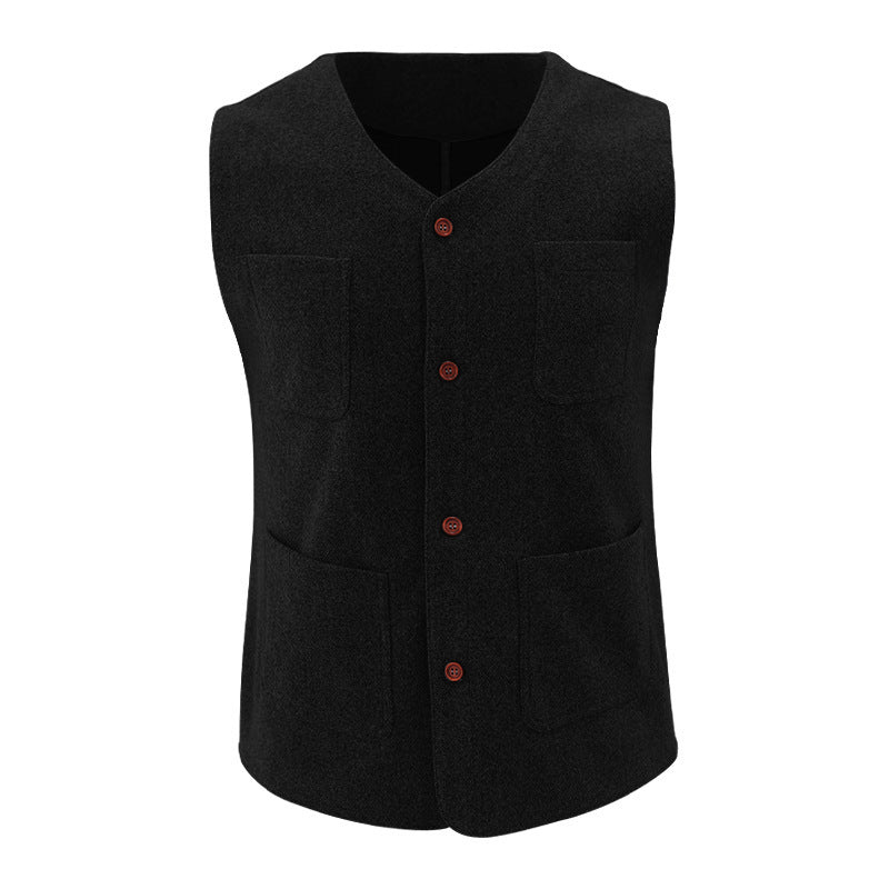 Herren Weste mit funktionalen Taschen und eleganten Knopfdetails Drune