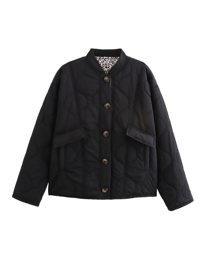Damen Steppjacke im eleganten Design mit praktischem Knopfverschluss und seitlichen Taschen Drune