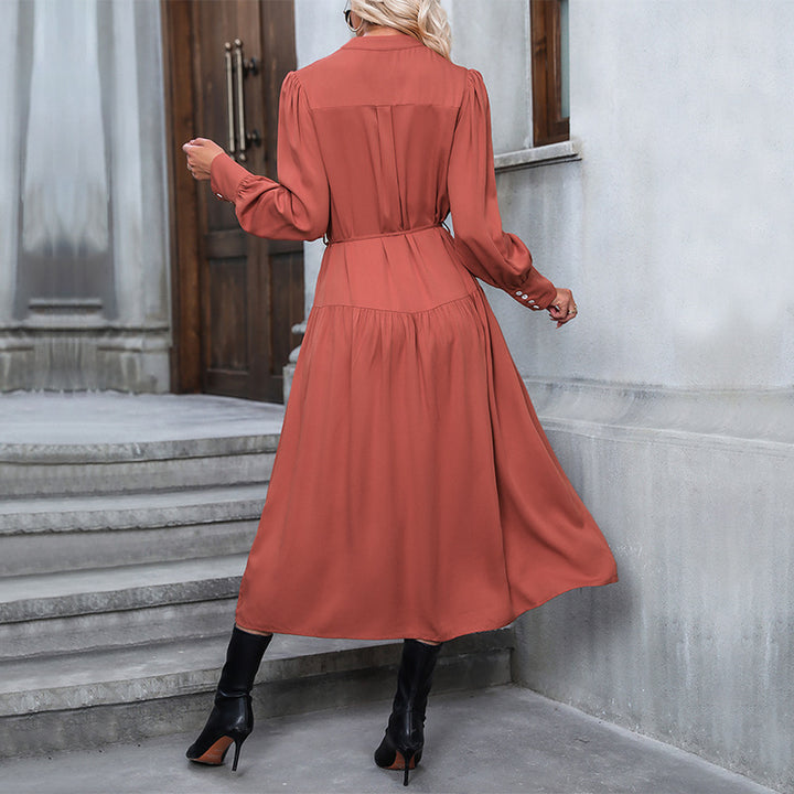 Damen Maxikleid mit Knopfleiste und elegantem Schlitz Drune