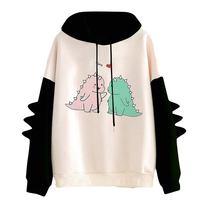Damen Kapuzenpullover mit verspieltem Dinosaurier-Design Drune