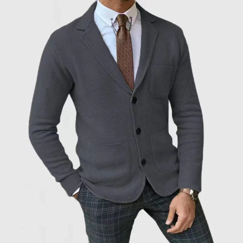 Herren Strickblazer mit großen Taschen und modernem Schnitt Drune