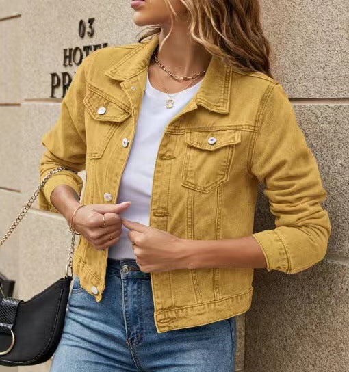 Damen trendige Jeansjacke im lässigen Schnitt Drune