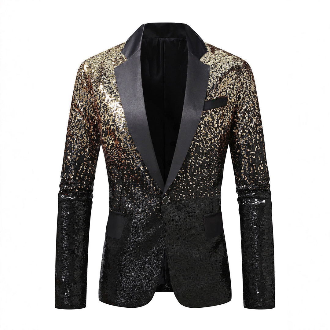 Herren glamouröser Pailletten Blazer Drune