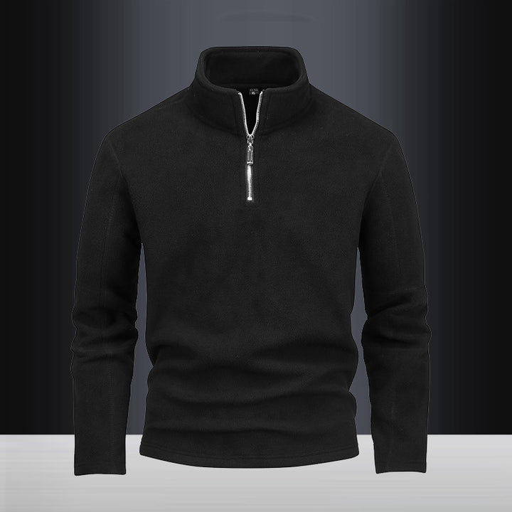 Herren nan Fleece-Halbzip-Pullover mit Stehkragen und flauschiger Mikrofleece-Qualität Drune