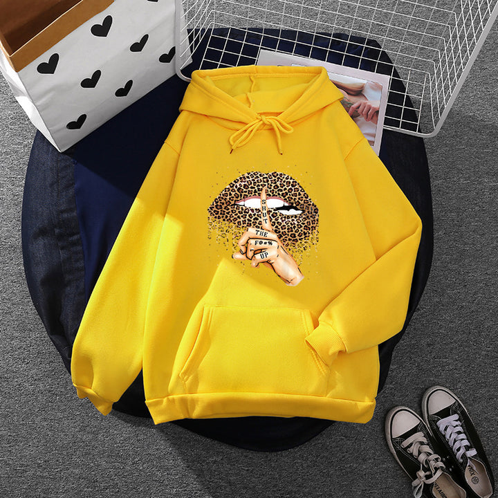 Damen Hoodie mit auffälligem Leopardenmotiv Drune