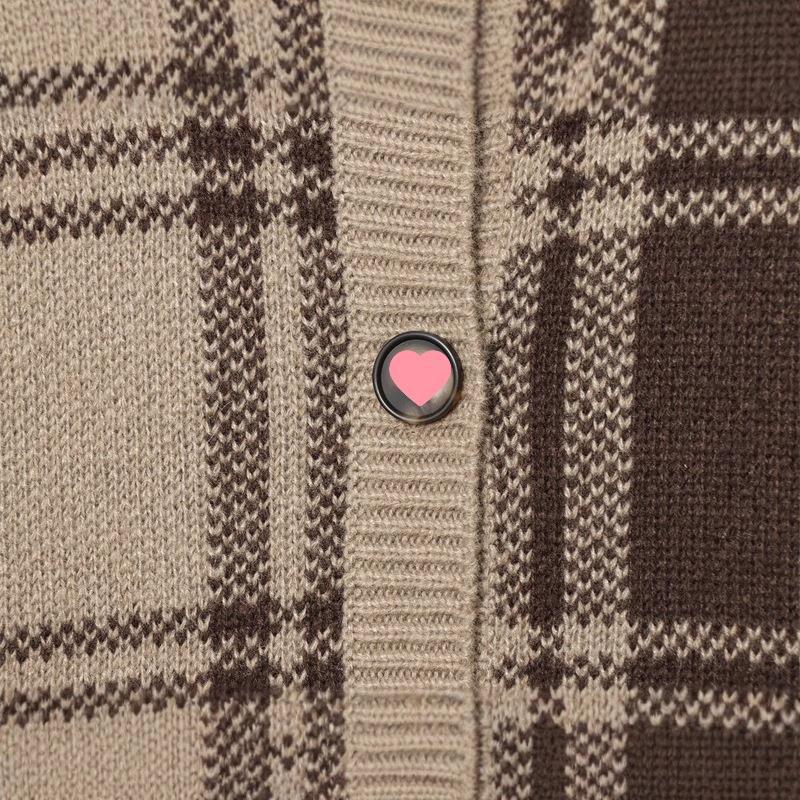 Damen gemütliche Karoknitted Cardigan Drune