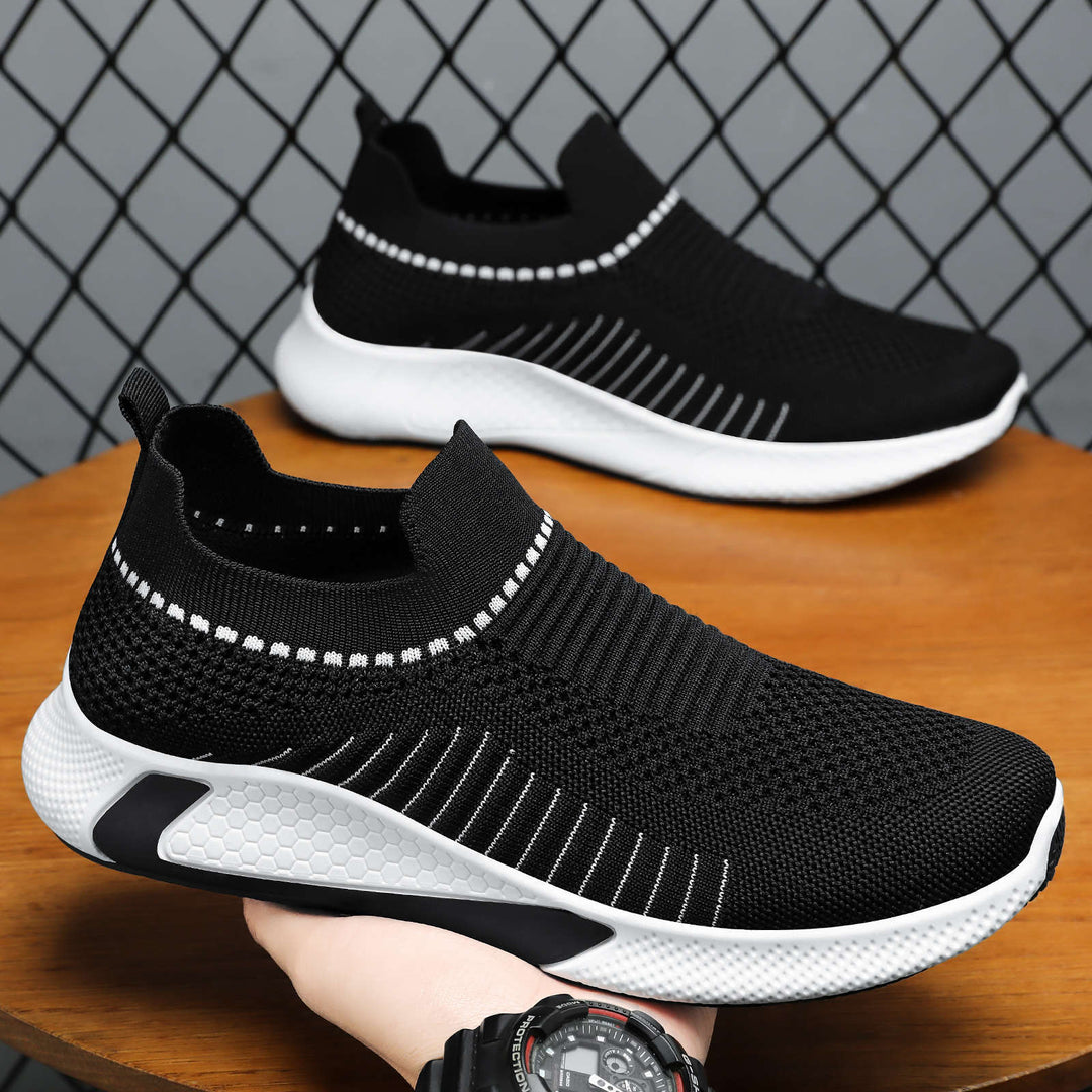 Unisex nan nahtloser Strick-Slip-On Laufschuh mit sockenähnlichem Schaft und hexagonaler Dämpfungssohle Drune