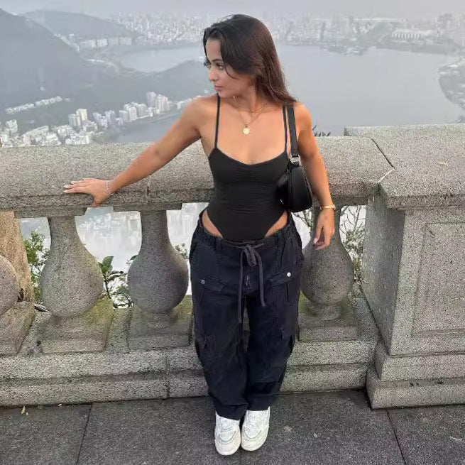 Damen modisches Oberteil mit raffiniertem Drapierungsdesign Drune