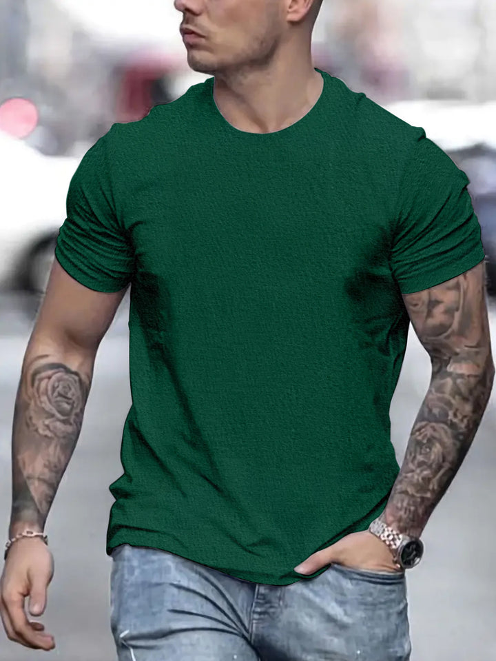 Herren lässiges T-Shirt mit strukturierter Oberfläche und bequemem Schnitt Drune