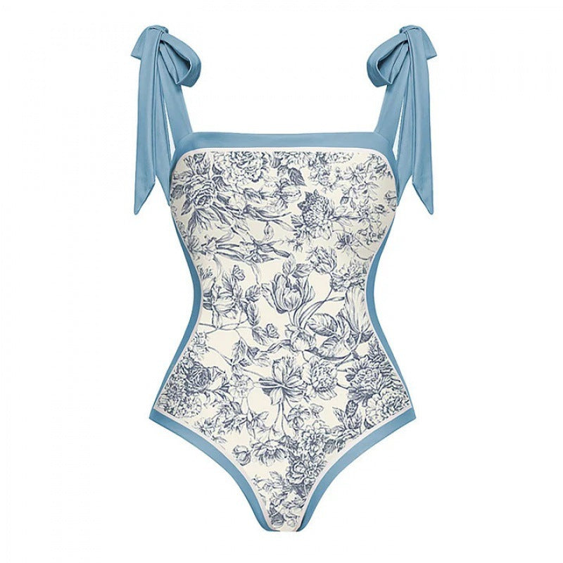 Damen Badeanzug-Set mit elegantem Wickelrock und modischen Schleifen Drune