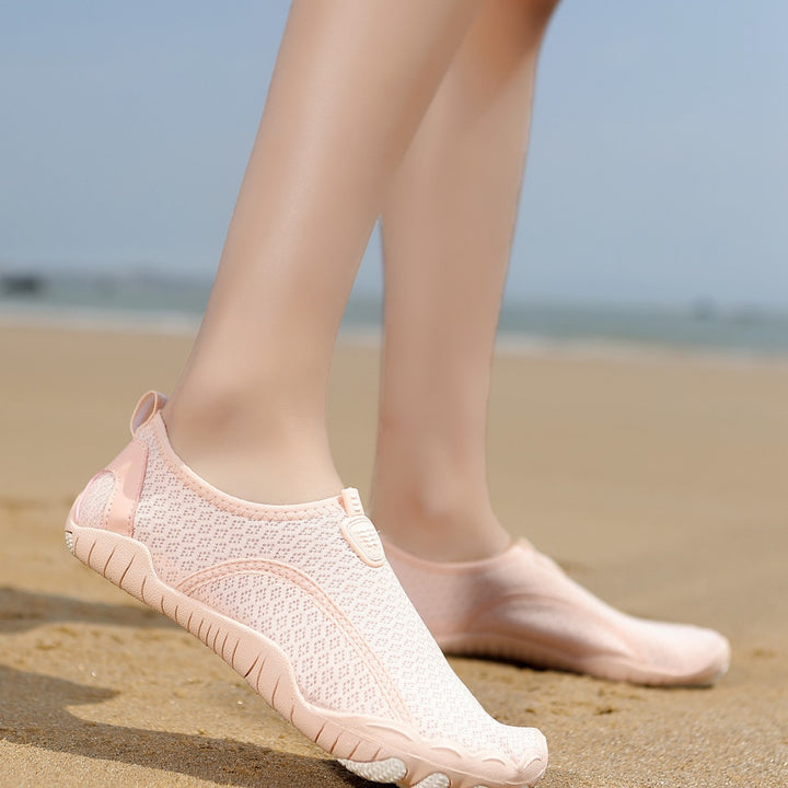 Damen nan leichte und flexible Wasserschuhe mit atmungsaktivem Strick-Obermaterial und rutschfester Profilsohle Drune