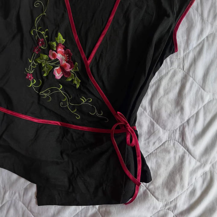 Damen Blusenkleid mit floralen Stickereien Drune
