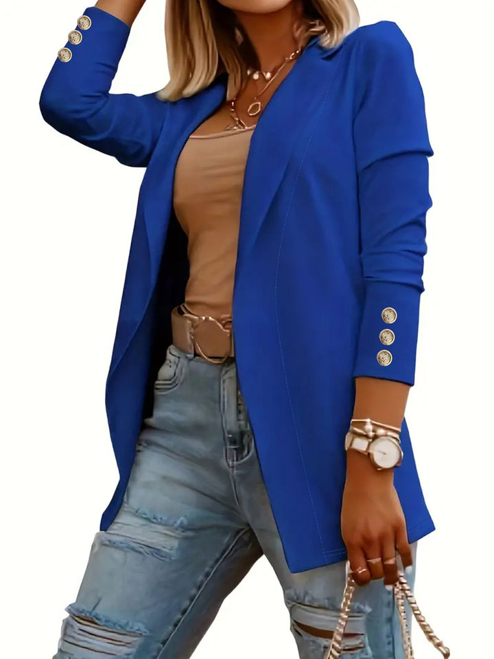 Damen Eleganter Blazer mit glamourösen Knöpfen und taillierter Passform Drune