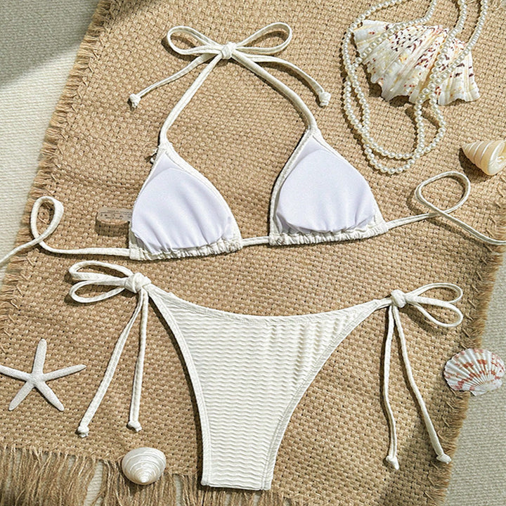 Damen Triangel-Bikini mit floralem Schmuckdetails Drune