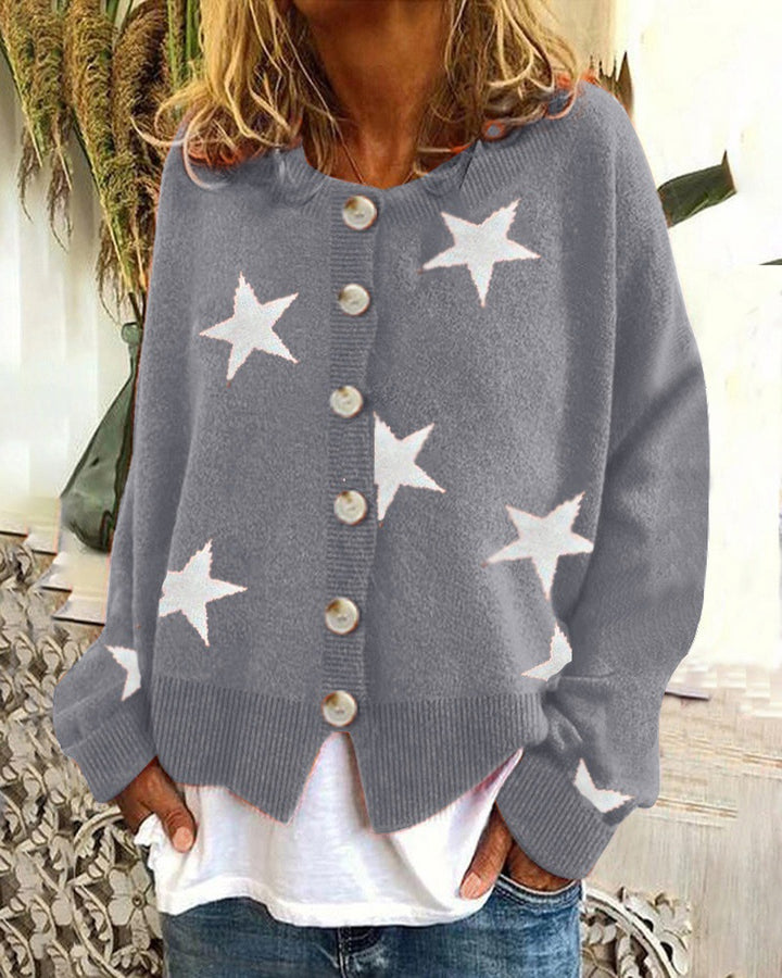 Damen Strickjacke mit Sternenmotiv Drune