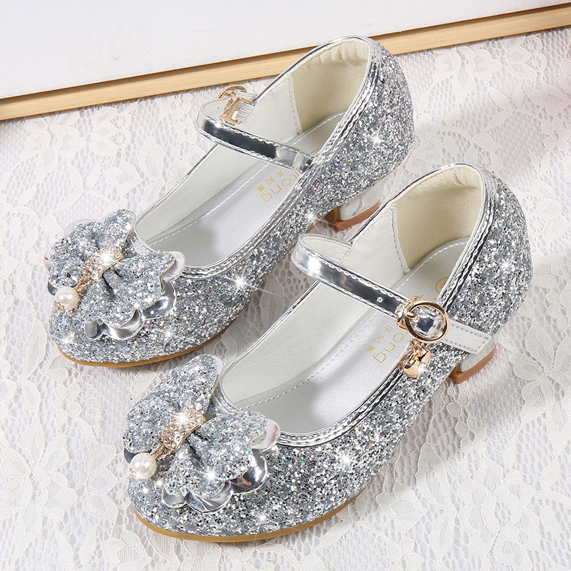 Mädchen Glitzernde Ballerinas mit Schleifenapplikation Drune