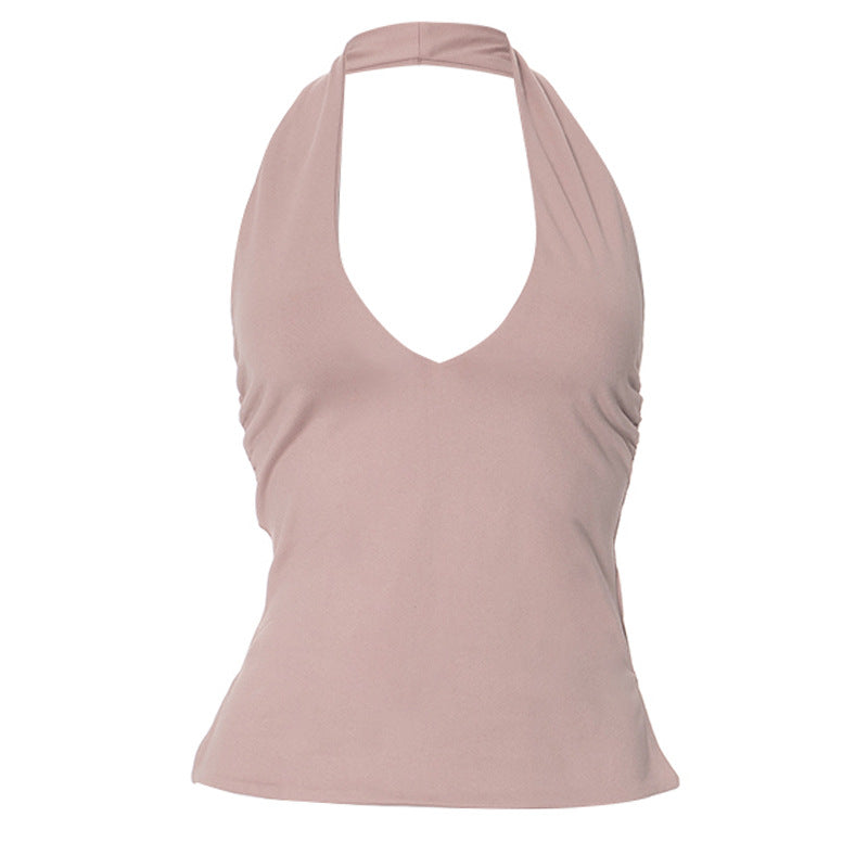 Damen Halter Neck Slim Fit Top Drune